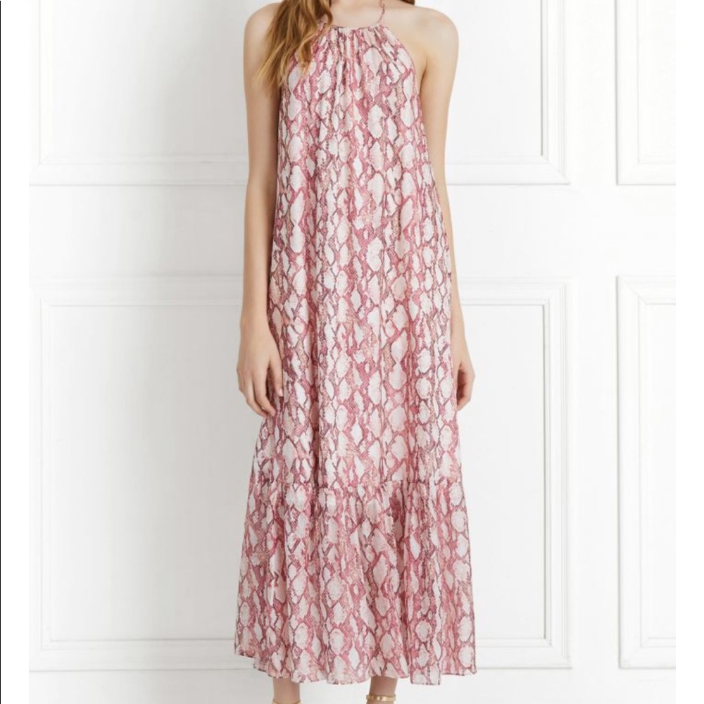 NWOT Rachel Zoe Harriet Snakeskin Silk Maxi Dress